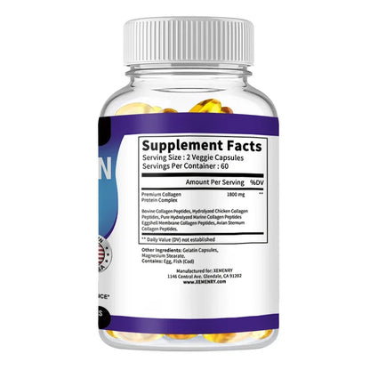 Collagen Peptide - Anti-Aging, Anti-oxidation, Anti-wrinkle, Type I, II, III, V Premium Collagen ComplexSupplements