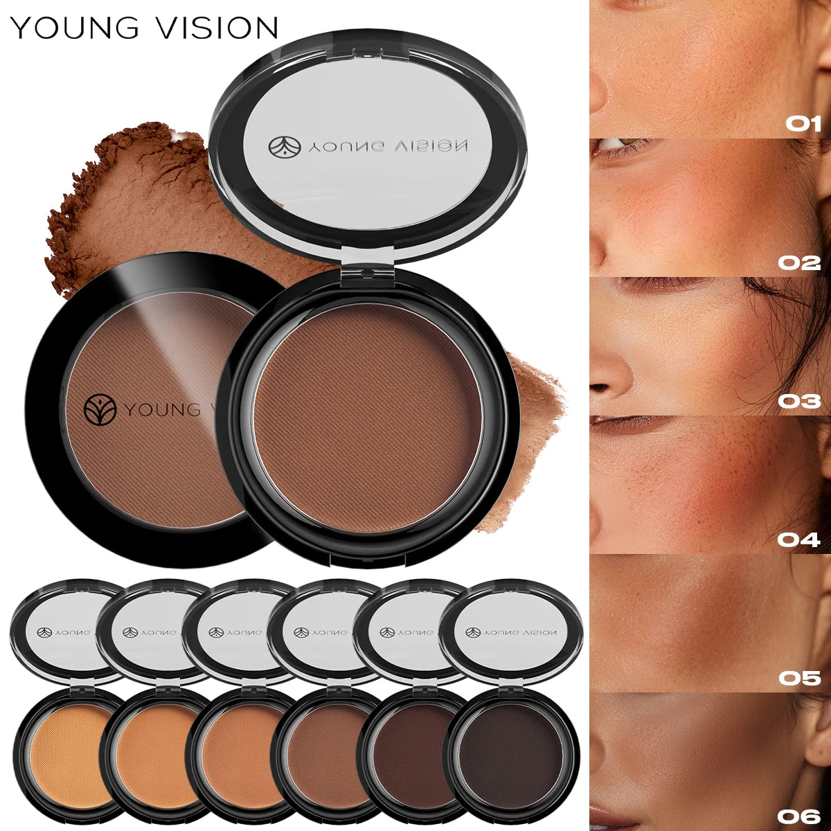 Professional Matte Contour Powder Palette - Long-Lasting Bronzer & Highlighter Makeup Kit for 3D Face Shaping,