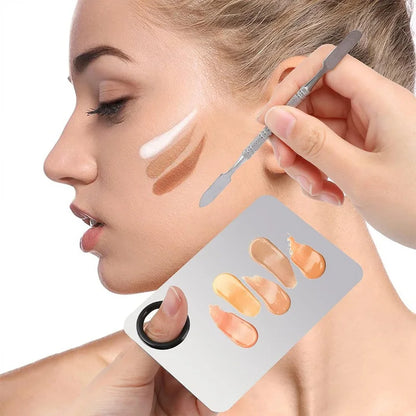 Makeup Mixing Palette Kits Professional Eye Shadow Mixer Tool with Spatula Specialized Stainless Steel Makeup Tools Accessories