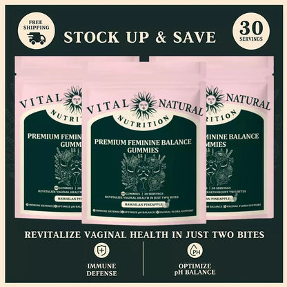 60 Pieces of Vital Source Feminine Balance Gummies Are Selling Well, Caring for Women Preferred Gift - Hawaiian Pineapple