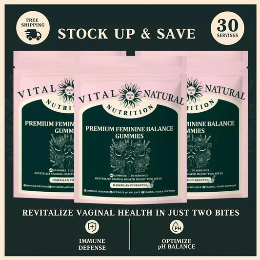 60 Pieces of Vital Source Feminine Balance Gummies Are Selling Well, Caring for Women Preferred Gift - Hawaiian Pineapple