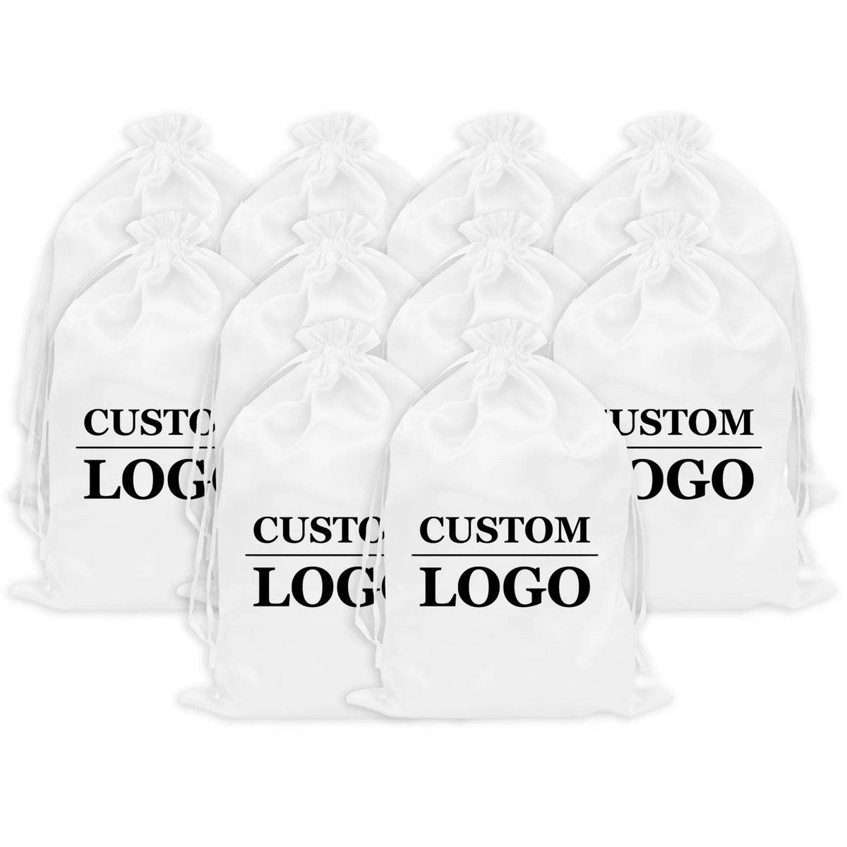 10PCS Custom Satin Bags Hair Bags Luxury Goods Silk Packaging Drawstring Pouches Makeup Case Shoes Cloth Wigs Storage Bag