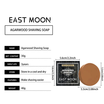 Agarwood Scent Shaving Soap Rich Foam Soothe Shaving Discomfort Soften Beard Gentle Clean Moisturize Skin Beard Shave Soap Bar
