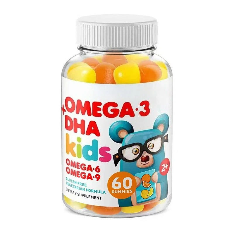 Omega 3 DHA Kids Gummies Brain & Cognitive Eye & Immune Health with Omega 6, 9 & Vitamin C Ages 2+ Non-GMO Gluten Free | 60ct
