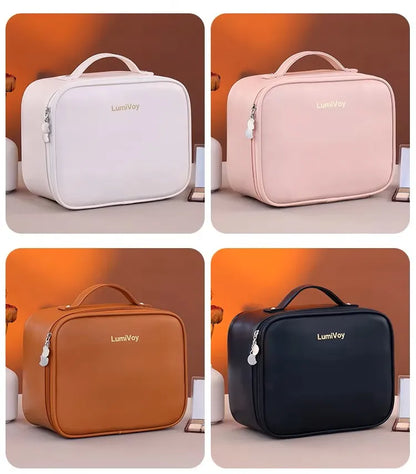 2026 New Fashion Large Capacity PU Zipper Storage Makeup Bags Portable Travel Tote for Bag Makeup Brush Cosmetic Case