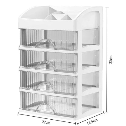 5 Layer Makeup Storage Box Drawer Style Cosmetics Organizer for Dressing Table Office Desk Transparent Cabinet Multi-Purpose
