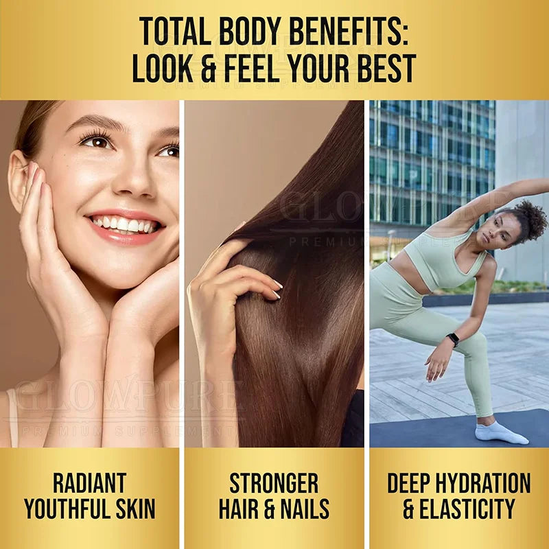 Glutathione Collagen Capsules for Skin Tone Support, Antioxidant, and Daily Beauty Care with Vitamin C L-Cystine Vegan, Natural