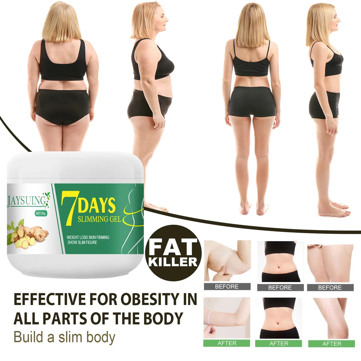 Ginger Slimming Cream Remove Cellulite Lost Weight Thighs Legs Firming Promotes Fat Burning Shaping Belly Sculpting Cream 30g