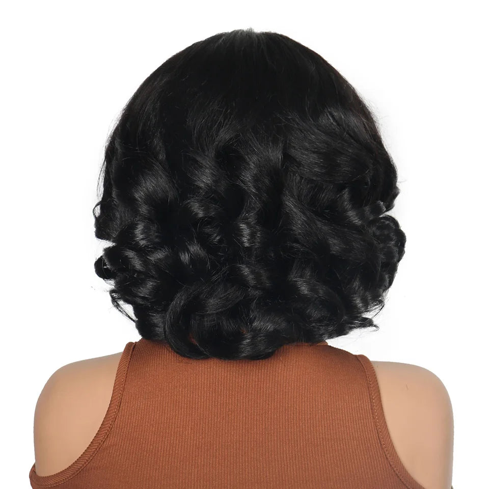 Loose Bouncy Wave Short Bob Wigs Raw Vietnamese Virgin Hair Side Part Body Wave Human Hair Lace Frontal Pre Cut 13x4 Hd Lace Wig