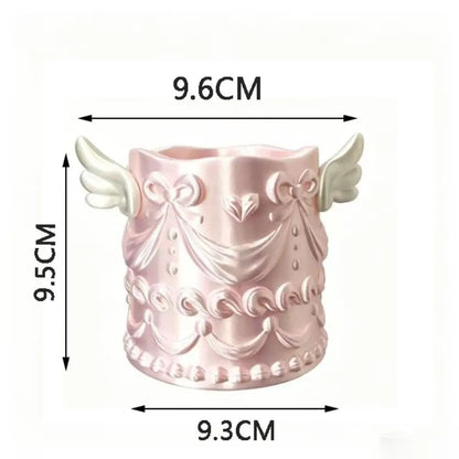 Silk Texture Makeup Brush Holder Relief Design Desktop Storage Cosmetic Organizer Bucket Brush Bucket Luxury Makeup Organizer