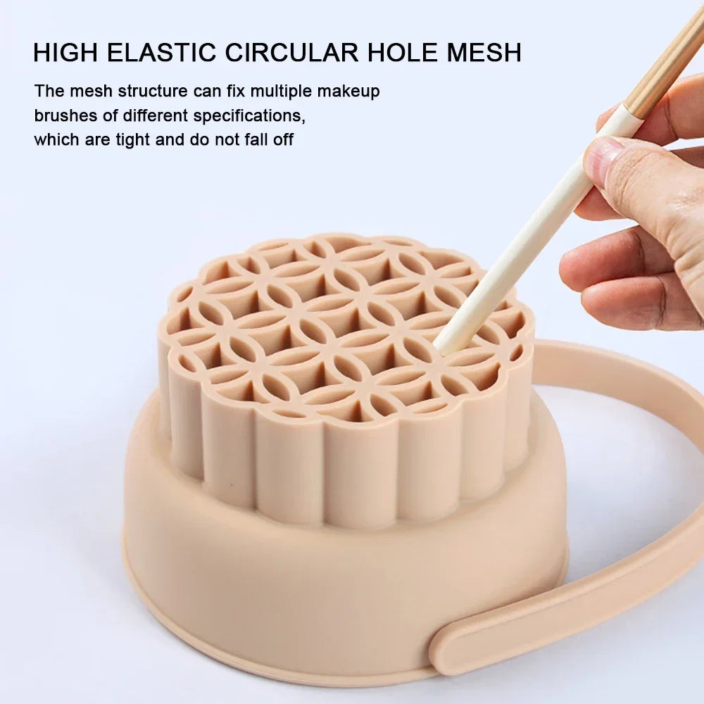 1PC Silicone Washing Bowl Makeup Brush Cleaning Box Make-up Egg Drying Tool Set Powder Puff Washer Sponge Storage Artifact