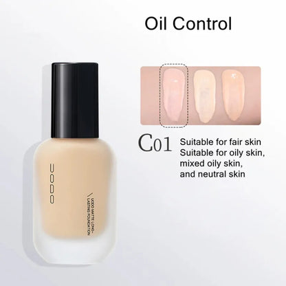 UODO Hydrating Oil-Control Foundation Liquid Long-Lasting Matte Finish Lightweight Formula For Oily&Combination Skin Base Makeup