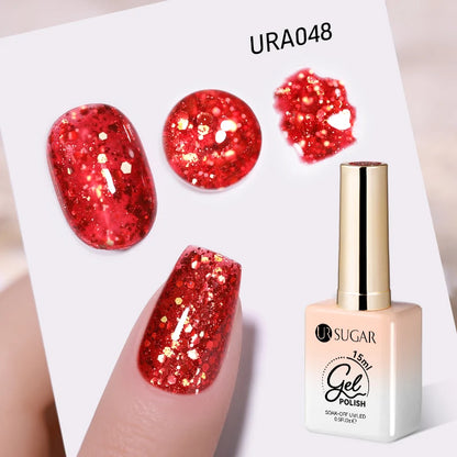 UR SUGAR 15ml Gel Nail Polish Neon Blue Red Green Pastal Nude UV/LED Soak Off No Wipe Nail Gel Polish Suitable For Summer Autumn