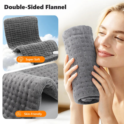 60x30cm Electric Blanket 10 Levels Heating Pad Double Helix Temperature Control Timing Thermal Mat for Office Home Period Cramps