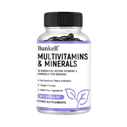 Multivitamin and Minerals - Daily Supplement, Antioxidants, Skin Repair, Liver Health Maintenance, Energy Boost, 120 Capsules
