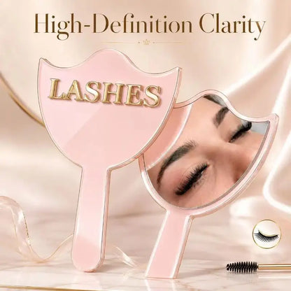 New 1Pcs Precision Makeup Mirror HD Glass Lash Extension Mirror With Handle For Lash Artists & Salon Use