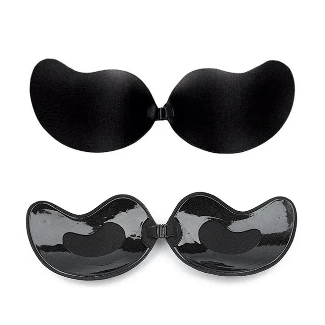 Sexy Women's Bra Invisible Push Up Bra Self-Adhesive Silicone Seamless Front Closure Sticky Backless Strapless Bra