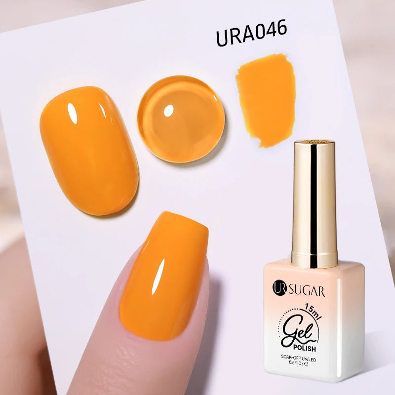 UR SUGAR 15ml Gel Nail Polish Neon Blue Red Green Pastal Nude UV/LED Soak Off No Wipe Nail Gel Polish Suitable For Summer Autumn