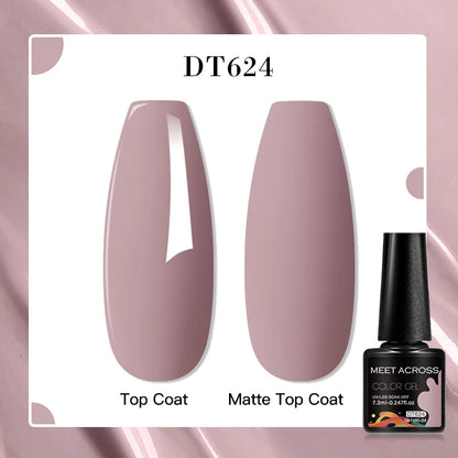 MEET ACROSS 8 Colors Mirror Gel Nail Polish Long-lasting Quick-drying Metallic Gold Silver Red Semi Permanent Varnish Nail Art