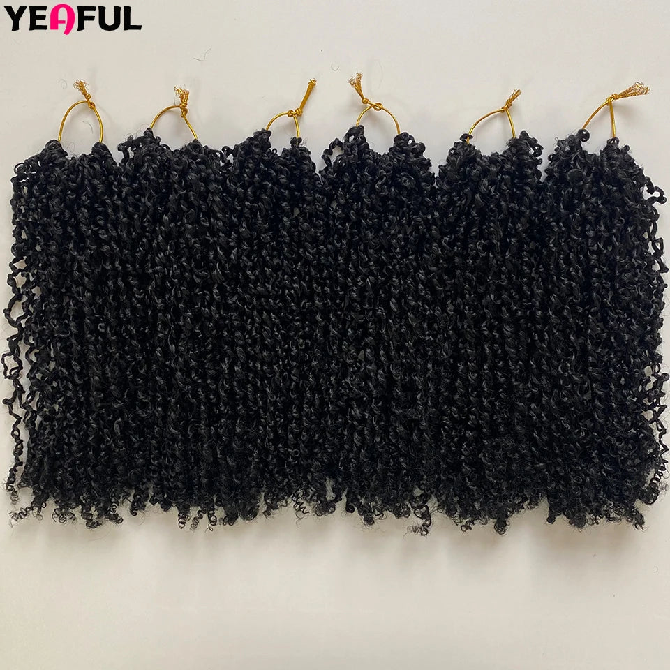 1-6 Packs Yanky Twist Crochet Hair 12"Pre-twisted Natural Black Kinky Mini Spring Twist Small Curly Senegalese Twist Hair Braids