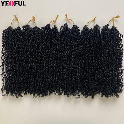 1-6 Packs Yanky Twist Crochet Hair 12"Pre-twisted Natural Black Kinky Mini Spring Twist Small Curly Senegalese Twist Hair Braids