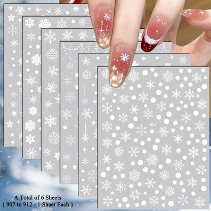 4 to 24 Sheets Xmas Snowflake Gold Silver Blue Holographic Self-Adhesive Winter Christmas Decor DIY Manicure Nail Art Stickers