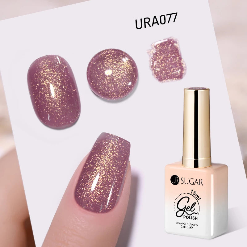 UR SUGAR 15ml Gel Nail Polish Neon Blue Red Green Pastal Nude UV/LED Soak Off No Wipe Nail Gel Polish Suitable For Summer Autumn