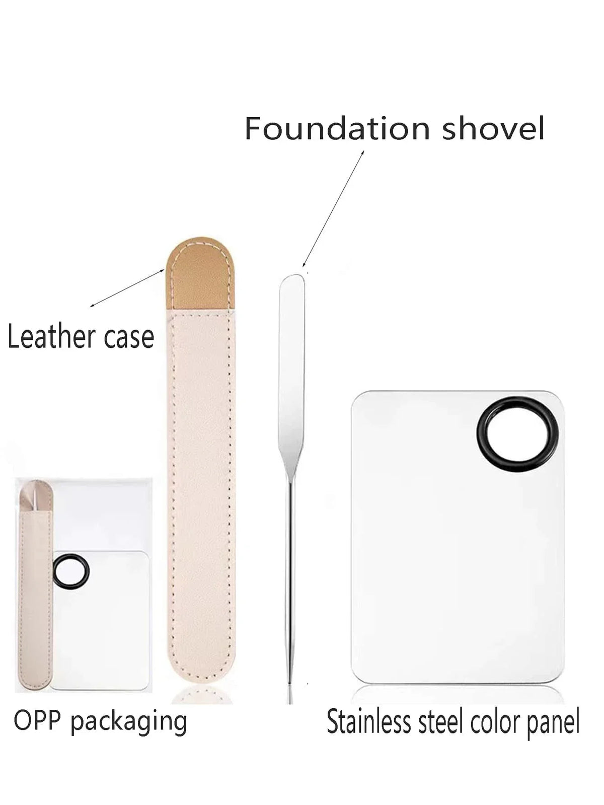 1/2/3Pcs Spatula and Stainless Steel Mixing Palette,Nail Art And Cosmetic Mixing Tool For Foundation,Makeup Artist Mixing Tools