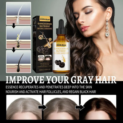 Gray White Hair Treatment Serum Liquid White To Black Natural Color Repair Nourish Product Anti Loss Hair Care Men Women