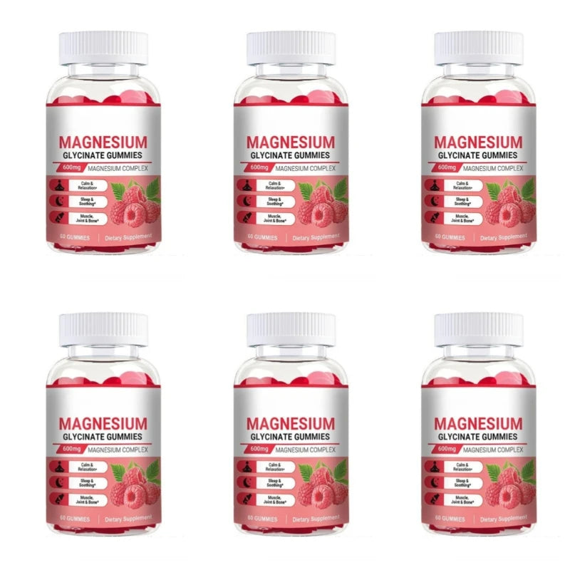 Magnesium Glycinate Gummies Vegan 600mg Magnesium Complex Chewable for Calm Relaxation and Sleep Soothing 60 Gummies