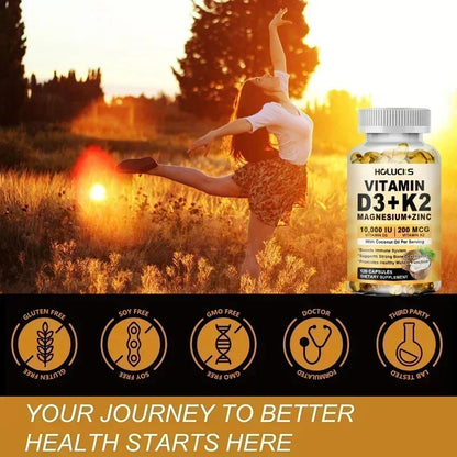 Bone & Joint Health Support Supplement, with Zinc, Magnesium, for Muscle Growth, Heart Wellness, Immune Function, Energy
