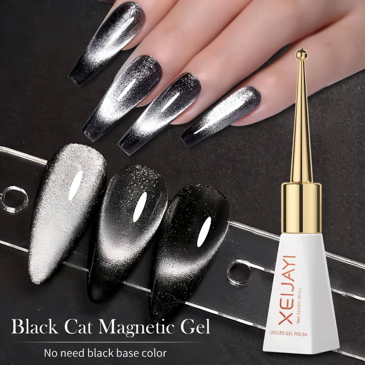10ml Shiny Rose Red Magnetic Cat Gel Nail Polish Glitter Silk Crystal Cat Eye Gel Nail Polish Shiny Diamond Soak Off UV Gel Varn