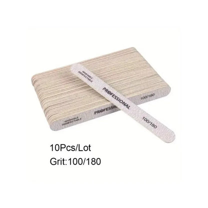 10/25/50Pcs Nail File 100/180/240 Wooden Sanding Buffer Block Pedicure Manicure UV Gel Nail Polish Pro Files Artificial tips