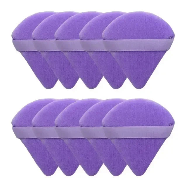 2/5/10/20Pcs Triangle Velvet Powder Puff Mini Face Makeup Sponge Washable Lightweight Cosmetics