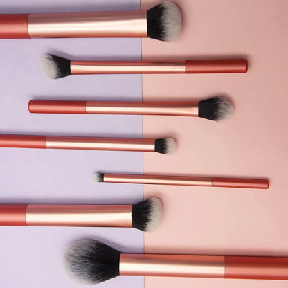 8 PCS Long‑Handle Makeup Brush Set, Multi‑Color Ultra‑Soft Brushes, Powder Blush Eyeshadow Brushes for Beginners