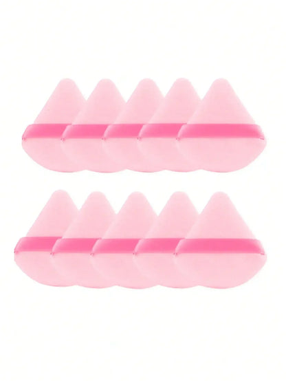 10 Pcs Triangle Velvet Powder Puff Pizza Flours Mini Face Makeup Sponge Cosmetics Washable Lightweight Makeup Tool