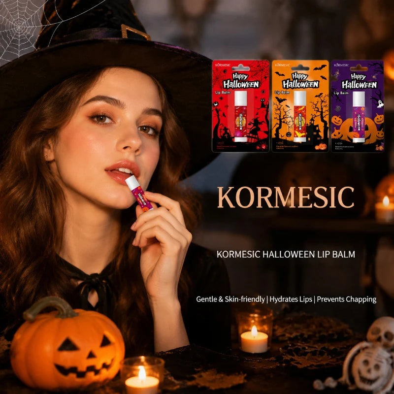 Halloween Theme Lip Balm Moisturizing And Non-sticky Lip Care Stick Fragrance nourishing Hand Cream Set Halloween Gifts
