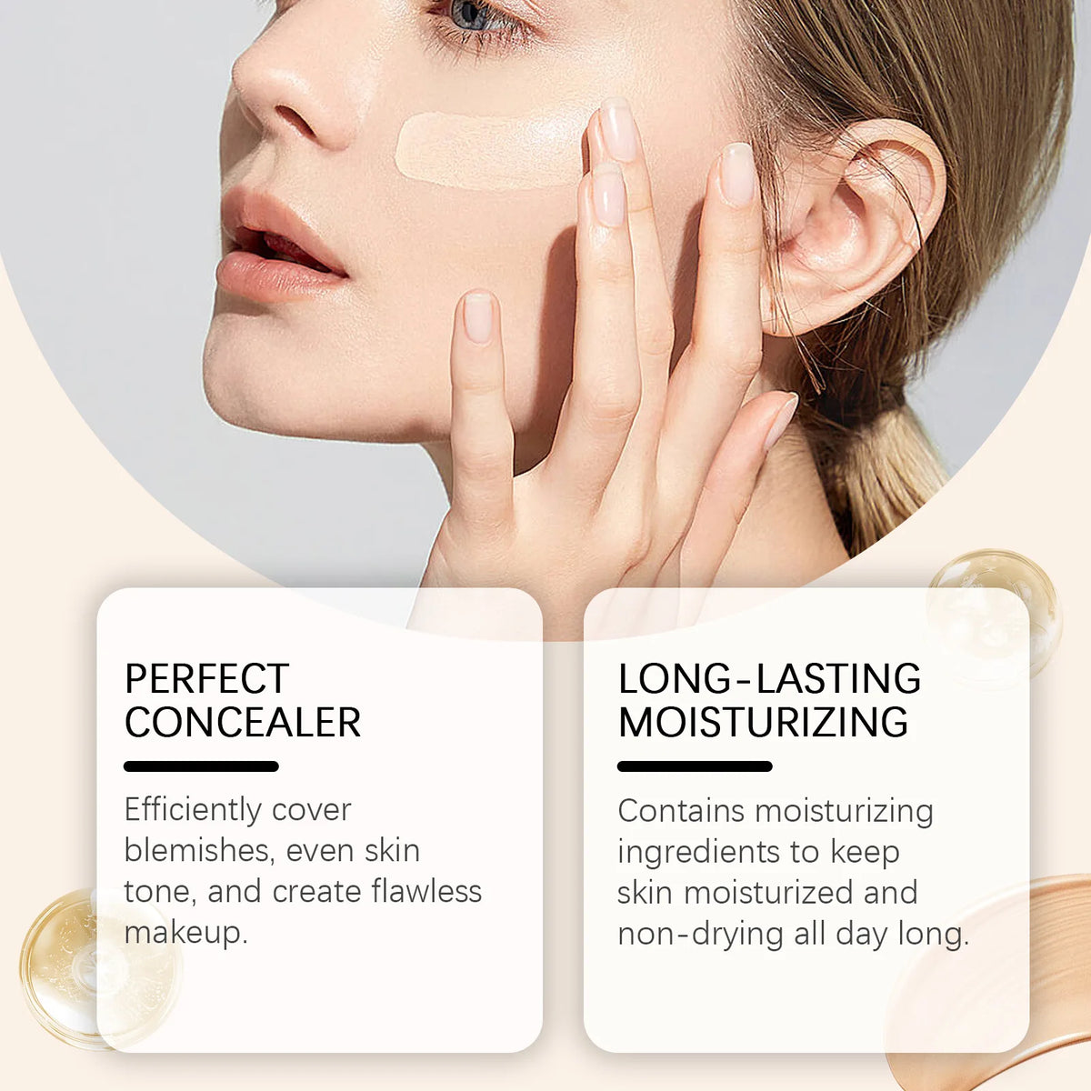 4-in-1 Foundation Liquid Makeup Hydrate Full Coverage Concealer Spf 50 Light Spectrum Sunscreen Serum Repair Moisturizing Primer