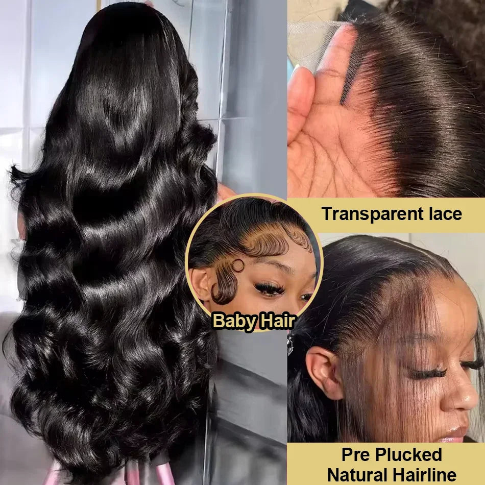32 13x6HD Transparent Lace Front Wig Body Wave Human Hair 13x4 Lace Front Wig Glue Free Closed Wig Female