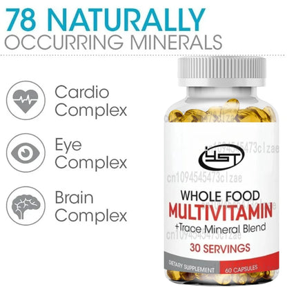 Daily Multivitamin and Trace Mineral Mixed Supplement - Natural, Non GMO, Vegetarian, Men's and Women's Multivitamins