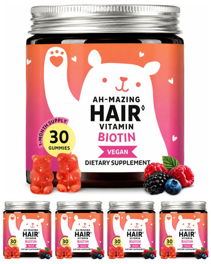 Biotin Gummies 5000 Mcg Hair Skin Nails Support Vegan Beauty Vitamins 30 Gummies Daily Wellness Supplement
