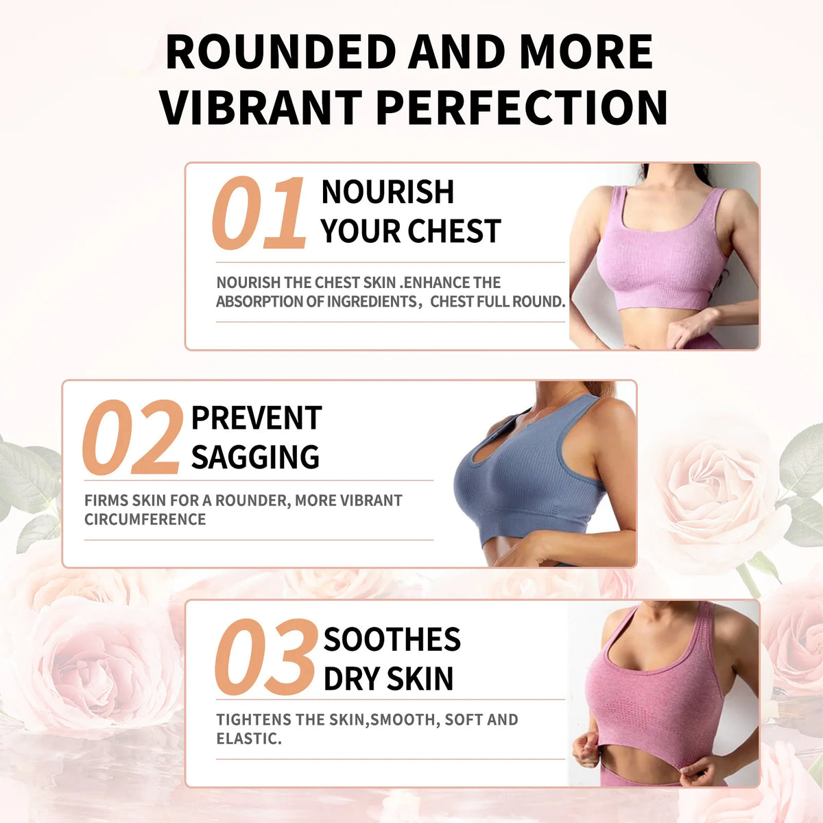 Rose Breast Essential Oil Plump Full Keep Firming Size up Lifting Treatment Massage Bigger Sexy Boobs Spa Breast Enlargement Oil