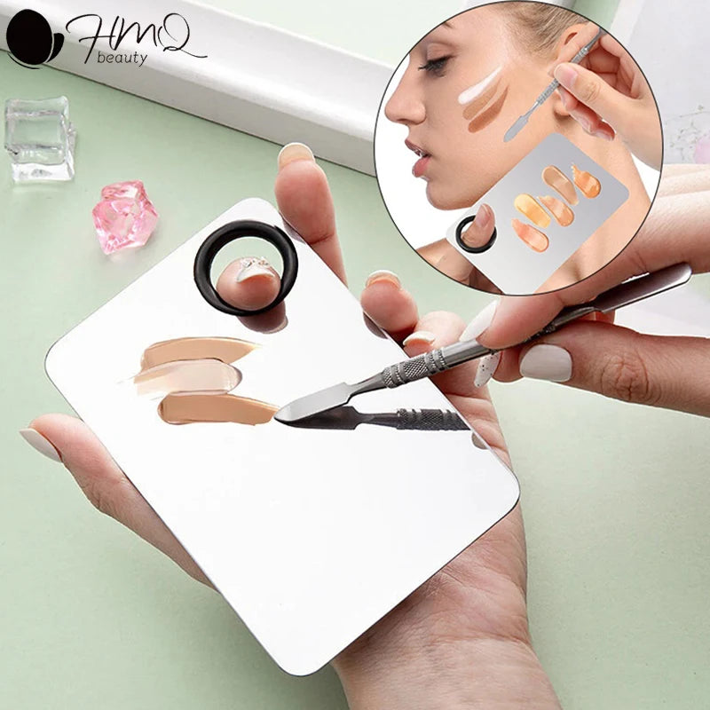 Makeup Mixing Palette Kits Professional Eye Shadow Mixer Tool with Spatula Specialized Stainless Steel Makeup Tools Accessories