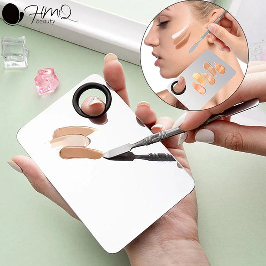 Makeup Mixing Palette Kits Professional Eye Shadow Mixer Tool with Spatula Specialized Stainless Steel Makeup Tools Accessories
