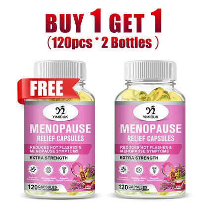 Buy 1 Get 1 Free! Best Menopause Relief Capsules, Support Reduces Hot Flashes & Night Sweats, Mood Balance & Better Sleep, Vegan