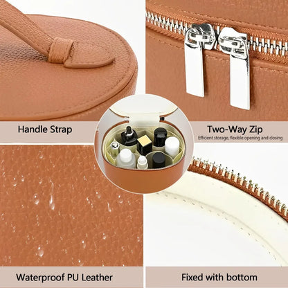 Large Capacity Cosmetic Box PU Leather Internal Storage Box Travel Organizer Bag Waterproof Zipper Closure Makeup Bag Daily Use