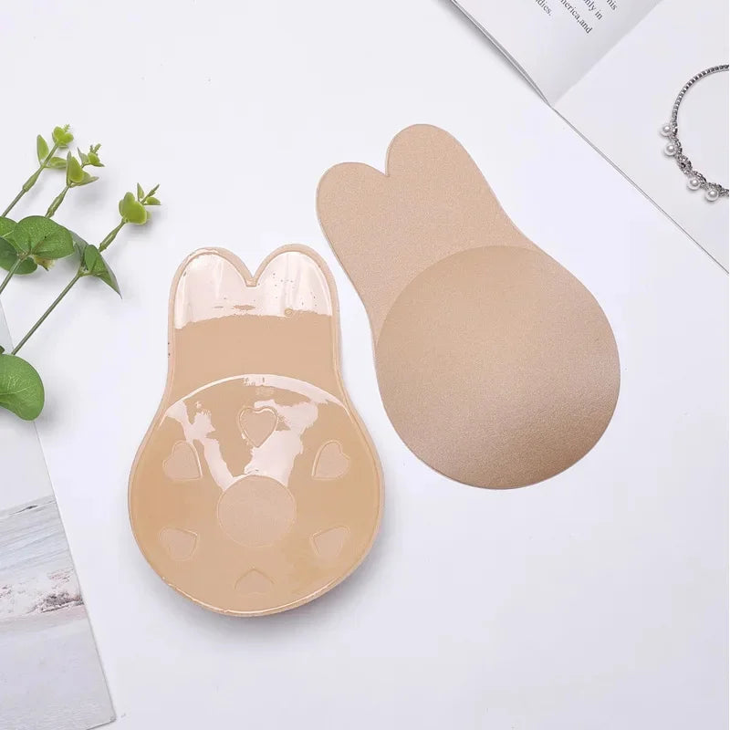 Women Breast Lifting Stickers Push Up Bras Silicone Invisible Chest Strapless Breast Rabbit Lift Up Tape Nipple Cover Bra Pads