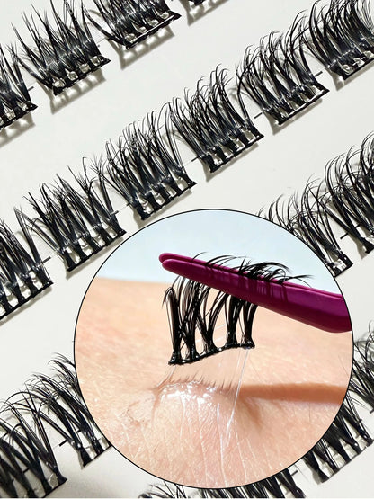 Self Adhesive Cluster Lashes Wide Pre‑glued Tap Natural DIY Eyelash Extension No Glue Need Eyelashes Press On Manga Lashes