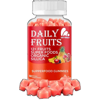 fruit gummies contain 12 types of super fruits, collagen supplements for immune and antioxidant support, gluten free, non GMO
