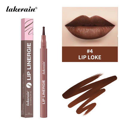 Lakerain Lip Liner Waterproof Transfer-proof Long-lasting Wear Pen Style Felt Head Design Blendable Lip Liner Stain Pen